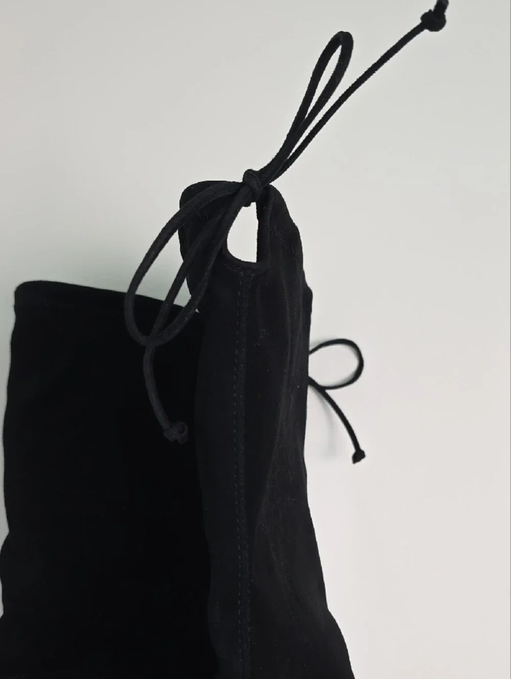 Stuart Weitzman Black Over-the-Knee Suede Boots with Rear Tie.  Size 8. NWT